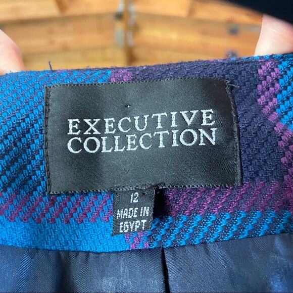 Vintage Blue & Pink Plaid Blazer Size 12 - Picture 5 of 5